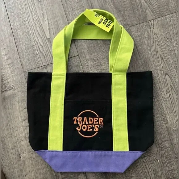 Trader Joe's LOT Of 4 Limited Trader Joe's Mini Halloween Canvas Tote Bag! New! - Picture 3 of 7
